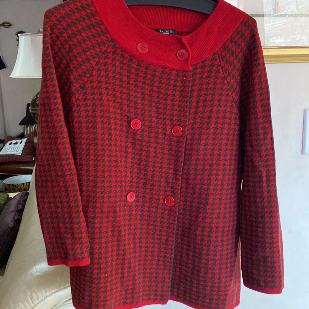Talbots 100% marino wool cardigan/sweater - Picture 4 of 7